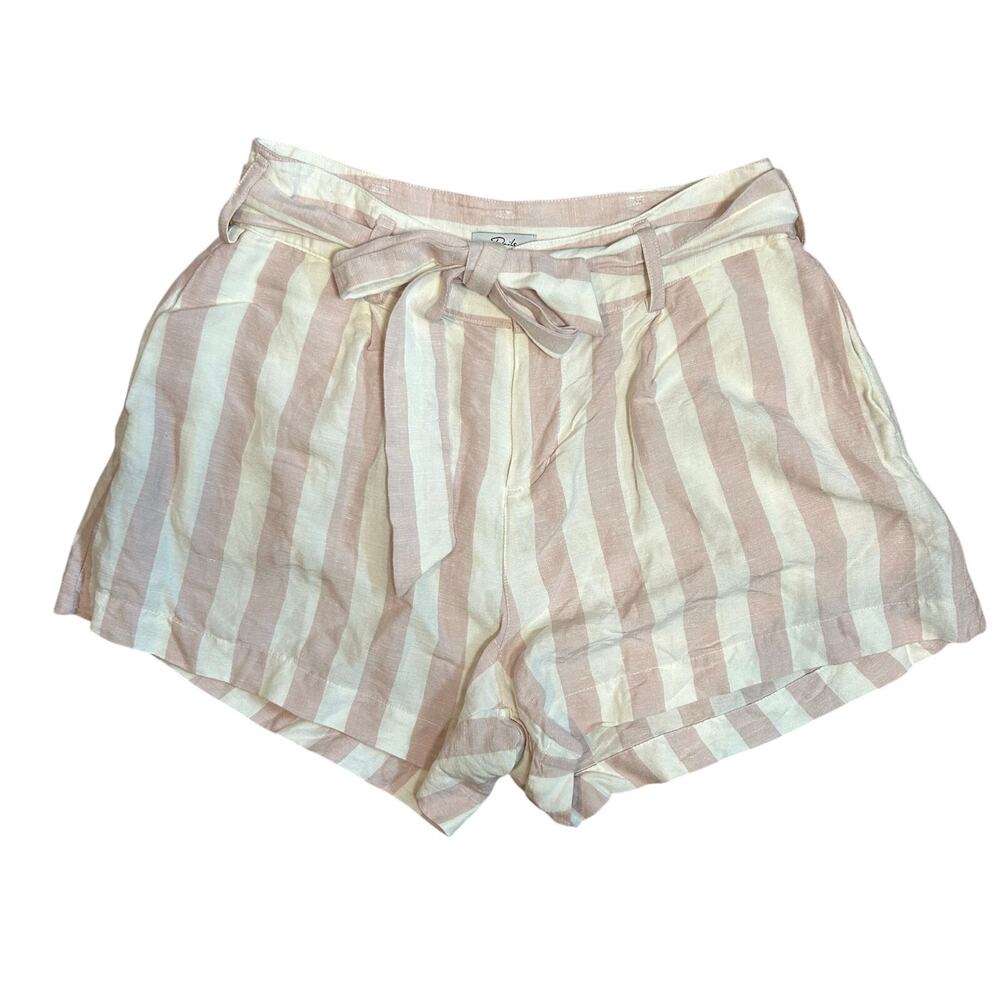 Rails Katy Petal Stripe Shorts Pink White Rayon Linen Medium Coquette Preppy